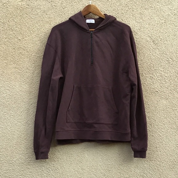[SOLD] John Elliot Mercer Half ZIP Hoodie Maroon L - Picture 2 of 8